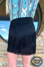 Load image into Gallery viewer, Fort Worth Fringe Skirt {{Black}}
