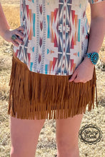 Load image into Gallery viewer, Fort Worth Fringe Skirt {{brown}}
